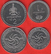 Georgia Set Of 2 Coins: 1 - 2 Tetri 1993 UNC - Georgia