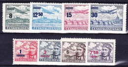 Tchécoslovaquie 1949 Mi 586-93 (Yv PA 28-35), (MNH)** - Poste Aérienne