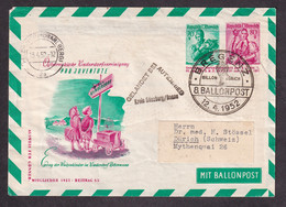 AUSTRIA - 8 Ballonpost, Envelope With Imprinted Value, Sent From Bregenza To Switzerland 12.04. 1952.  / 2 Scan - Globos