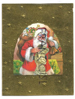 Père Noël, Hotte Et Liste De Cadeaux. Dorée - Santa Claus