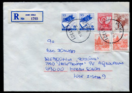 YUGOSLAVIA 1987 Posthorn 106 D.stationery Envelope Registered With Additional Franking.  Michel U80 - Postal Stationery