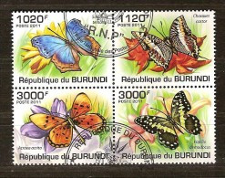 Burundi 2011 OCBn° 1338-41 (°) Used Cote 15 Euro Faune Papillons Vlinders - Used Stamps