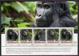 NETHERLANDS, 2018, MNH, PRIMATES, GORILLAS,   SHEETLET OF 5v - Gorillas