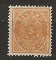 1882 MNH Iceland  Mi  12A Perf 14 Postfris** - Neufs