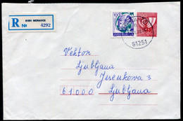 YUGOSLAVIA 1988 Posthorn 200 D.stationery Envelope Registersed With Additional Franking.  Michel U82 - Postal Stationery