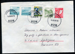 YUGOSLAVIA 1988 Posthorn 220 D.stationery Envelope Used With Additional Franking.  Michel U83 - Postwaardestukken