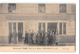 Carton Format Cpa 78 Auffargis Restaurant Faré Place De La Mairie - Auffargis