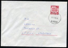 YUGOSLAVIA 1990 Mailcoach 1 D. Stationery Envelope Used Without Additional Franking.  Michel U95 - Enteros Postales