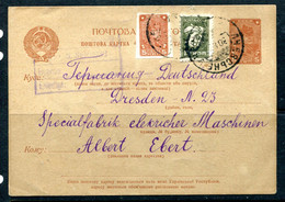 Russia 1933 Uprated  Postal Stationary Card To Germany 14206 - Brieven En Documenten