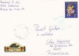 CHRISTMAS, VIRGIN MARY AND BABY JESUS, STAMP ON COVER, 1999, HUNGARY - Storia Postale