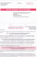 EAGLE, ZIP CODE 62295, PREPAID RED MACHINE STAMP ON VEHICLE WARRANTY NOTICE, 2005, USA - Lettres & Documents