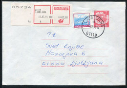YUGOSLAVIA 1990 Mailcoach 2 D. Stationery Envelope Registered With Additional Franking.  Michel U96 - Interi Postali