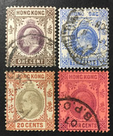 1903 -11 - Hong Kong - King Edward - 4 Stamps - Used - Oblitérés