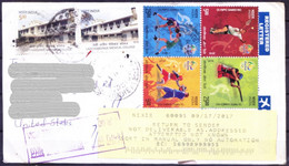 India To USA Return Cover, Complete 2016 Set Of Olympics, Postal History - Sommer 2016: Rio De Janeiro