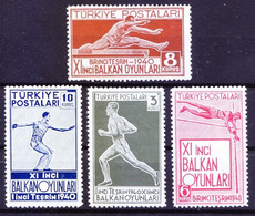 Turkey 1940 MNH 4v, 11th Balkan Olympics, Ankara, Sports - - Ete 1948: Londres