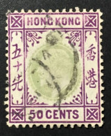 1903 -11 - Hong Kong - King Edward - 50 Cents - Used - Usati