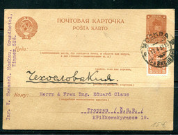 Russia 1931 Uprated  Postal Stationary Card Moscow To Czechoslovakia 14208 - Brieven En Documenten