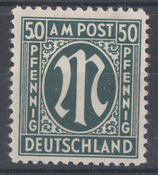 AM-Post Minr.32 Postfrisch Linke 50 Farbfleck Zwischen 5 Und 0 - Bizone