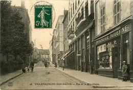 Villefranche Sur Saône * La Rue De La République * Imprimerie Moderne - Villefranche-sur-Saone
