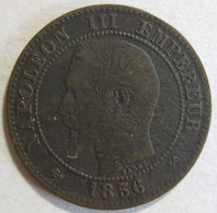 2 Centimes 1856 B Rouen, Napoleon III , En Bronze , Gad# 103 - 2 Centimes