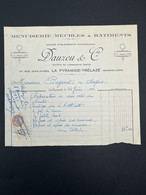 Facture Ancienne Menuiserie Meubles Et Bâtiments DAUZOU Et Cie LA PYRAMIDE TRELAZE ANGERS 1931 - 1900 – 1949