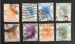 1954 - 60 - Hong Kong - Queen Elizabeth II - 8 Stamps - Used - Oblitérés