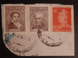 Francobolli Argentina Frammento Busta Rivadavia Brown San Martin 1960 - Oblitérés