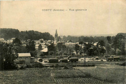 Conty * Vue Générale Sur Le Village * La Gare * Ligne Chemin De Fer - Conty