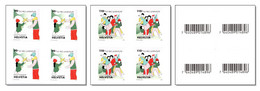 Switzerland 2022 (4/2022) Pro Juventute - "Verbunden Bleiben" MNH (block 4) From The Pane With Barcode On The Back - Unused Stamps