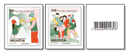 Switzerland 2022 (4/2022) Pro Juventute - "Verbunden Bleiben" MNH From The Pane With Barcode On The Back - Unused Stamps