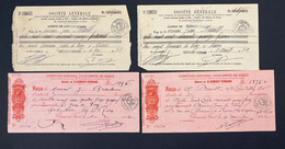 Lot De 4 Reçus / Factures Anciennes Société Générale Clermont Ferrand 1932-1933 - 1900 – 1949