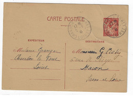 CHAMON LA FORET Loiret Carte Postale Entier 80c Iris Yv 431-CP2 O 2 9 1941 - Standaardpostkaarten En TSC (Voor 1995)