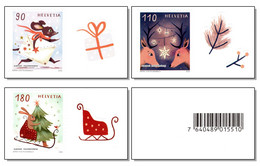 Switzerland 2022 (4/2022) Weihnachten Christmas – Festliche Grüsse MNH From The Pane With Barcode On The Back - Ungebraucht