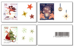 Switzerland 2022 (4/2022) Weihnachten Christmas – Festliche Grüsse MNH From The Pane With Barcode On The Back - Unused Stamps