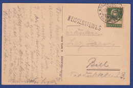 86B/54: Bahnpost "MOUTIER - SOLOTHURN / * BAHNPOST *", Stabstempel "WEISSENSTEIN B.S" (BP0065) - Railway