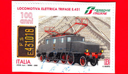 ITALIA - Usato - 2022 - 100 Anni Della Locomotiva Elettrica Trifase E.431 - Ferrovie - B - 2021-...: Usati