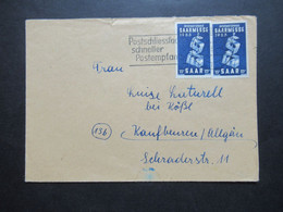 Saarland 1953 Nr.341 (2) MeF Internationale Saarmesse Werbestempel Postschliessfach Schneller Postempfang - Cartas & Documentos