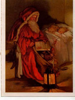 Pere Noel Apportant Des Cadeaux, Enfants Endormis Dans Leur Lit, Illustrateur - Santa Claus