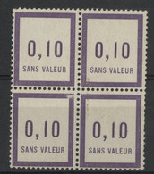 TIMBRE FICTIF 0,1 Violet, Bloc De 4 Cote 216 €, 2 Timbres ** (MNH) Et 2 Timbres * (MH) Voir Description - Fictifs