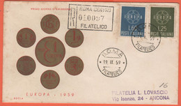 ITALIA - ITALY - ITALIE - 1959 - Europa Cept - FDC Rodia - F.D.C.