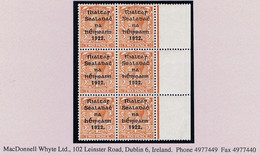Ireland 1922 Thom Rialtas Ovpt In Black On 2d Die 2, A Marginal Block Of 6 Mint Unmounted - Unused Stamps