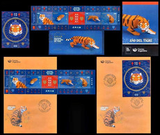 ARGENTINA-2022-CHINESE HOROSCOPE-YEAR OF THE WATER TIGER- ORIENTAL CULTURE AND CHINESE ASTROLOGY-MNH+BOOKLET+FDC(2) - Nuevos