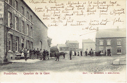 Pondrome Quartier De La Gare  Hotel De La Gare Saimpaim Animation 1904 - Beauraing