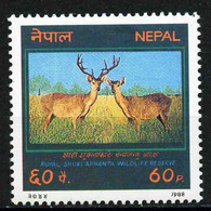 Nepal 1988 MiNr. 489  Mammals, Marsh Deer Shukla Phanta Royal Game Reserve 1v  MNH** 1.00 € - Népal