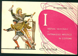 CLG069 - I FESTIVAL NAZIONALE DI PATTINAGGIO ARTISTICO IN COSTUME SAVONA 1955 FDC STORIA POSTALE - Figure Skating