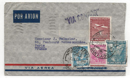 CONDOR LUFTHANSA 1939 CHILI Chile CORREO AEREO POR AVION > Paris FRANCE Air Mail Cover Via MARSEILLE GARE - Vliegtuigen