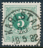 Sweden Suède Sverige 1877: Facit 30d, 5ö Green Ringtyp P13, F-VF Used, LYX KARLSTAD Cancel (DCSV00362) - 1872-1891 Ringtyp