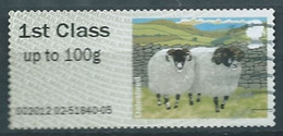 GROSBRITANNIEN GRANDE BRETAGNE GB 2012 POST&GO SHEEP:DALESBRED 1ST CLASS Up To 10g USED PAPER SG TD 30 MI ATM 2 YT TD28 - Post & Go (automatenmarken)