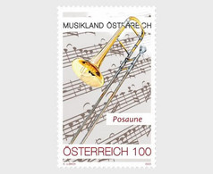 Austria 2022 Musical Instrument — Trombone Stamp 1v MNH - Neufs