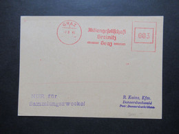 Österreich PK Aptierter Freistempel Nach Der Währungsumstellung Aktiengesellschaft Greinitz Graz Auf Alter Feldpostkarte - Covers & Documents